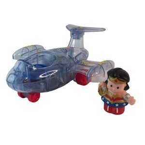 Fisher Price Little People Wonder Woman Invisible Jet Plane w/Sounds Tested